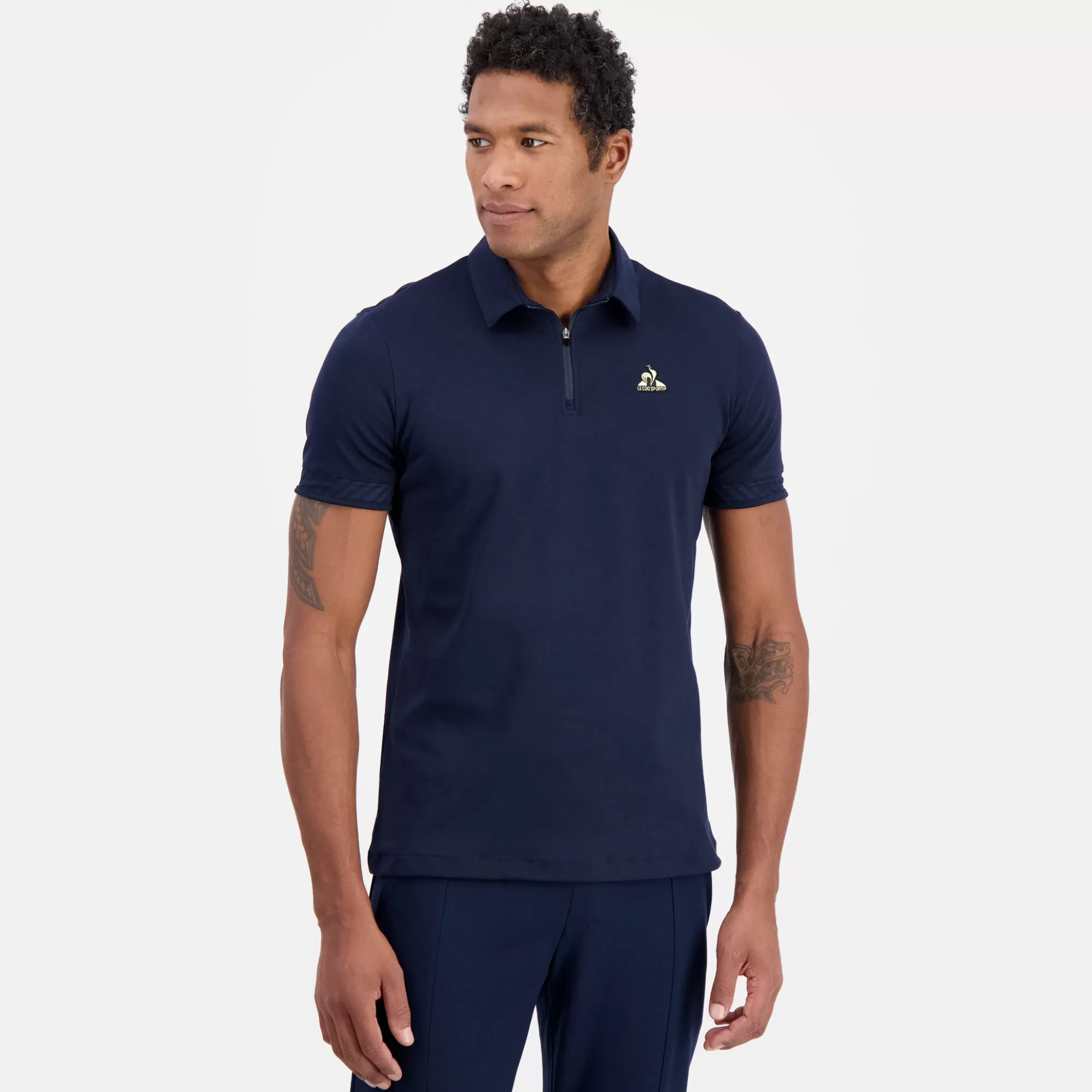 Homme Le Coq Sportif T-shirts Et Hauts | Polos Et Chemises>Coq d'orPolo col zippé Homme en interlock 240g coton