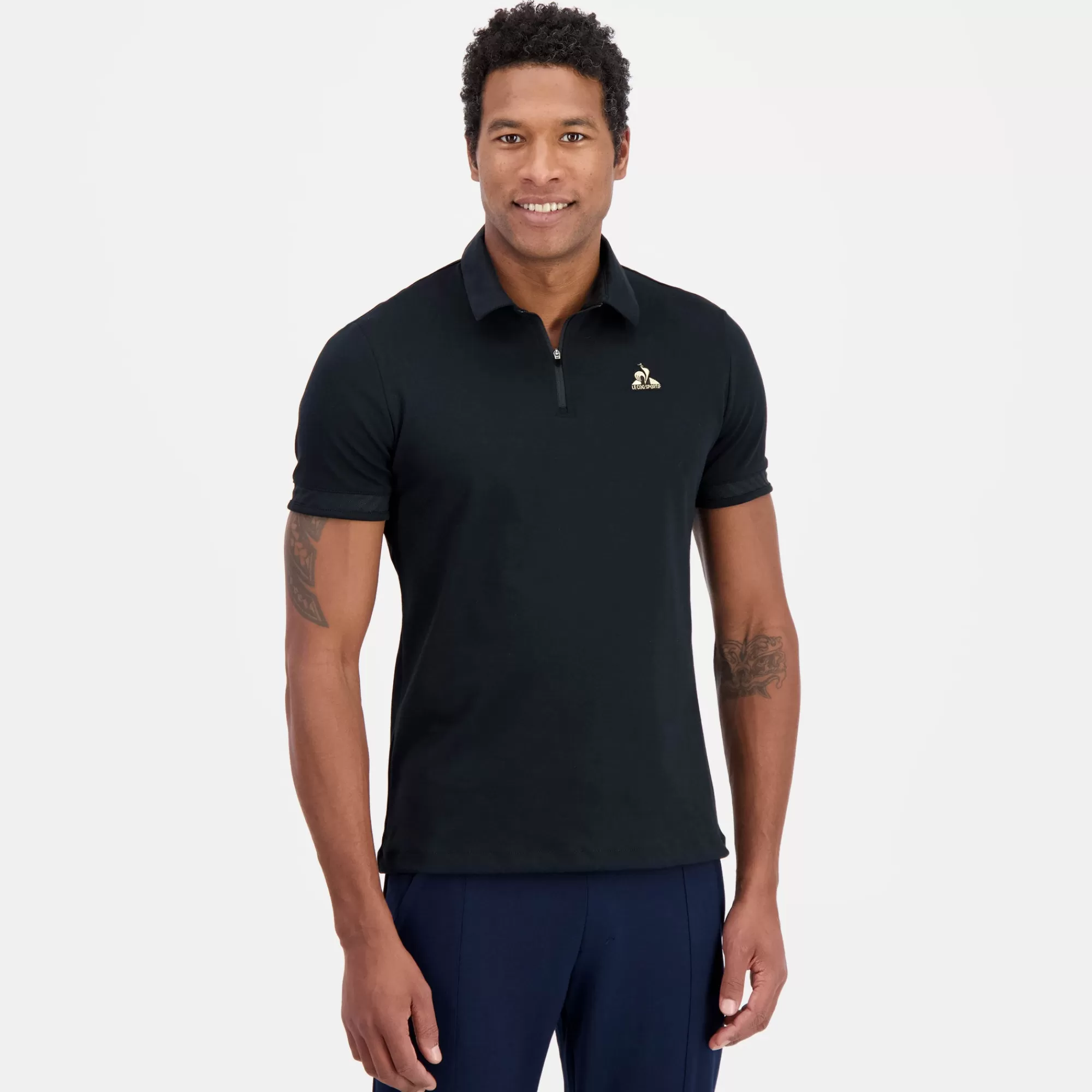 Homme Le Coq Sportif T-shirts Et Hauts | Polos Et Chemises>Coq d'orPolo col zippé Homme en interlock 240g coton